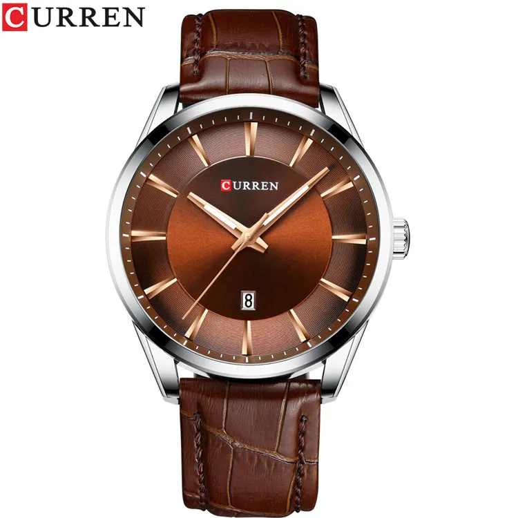 Silver coffee CURREN Мужские s часы лучший бренд Модные Бизнес Роскошные Кварцевые водонепроницаемые мужские часы спортивные мужские наручные часы Relogio Masculino - Цвет: Silver coffee
