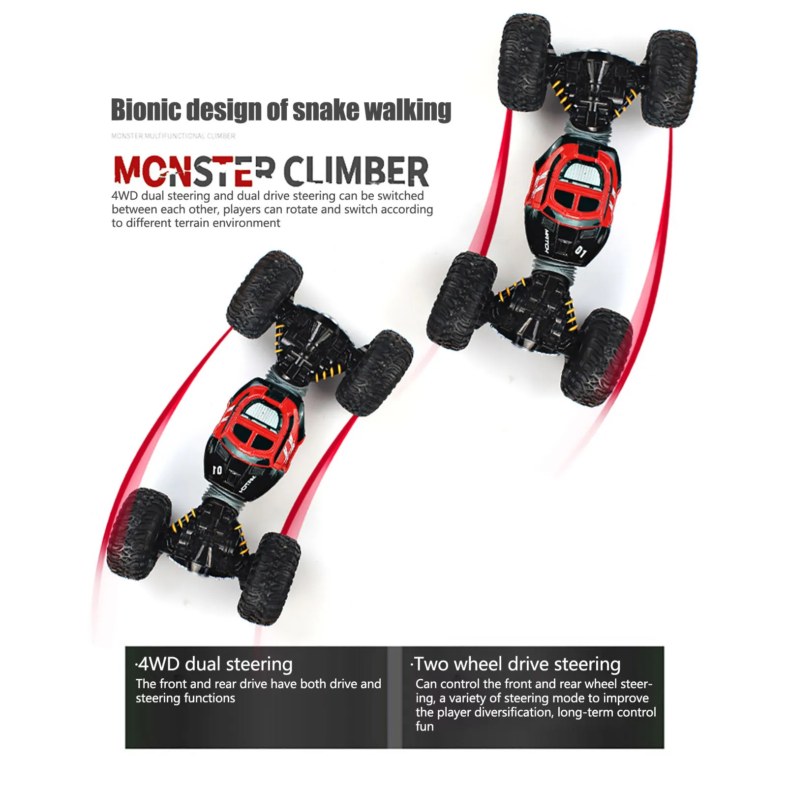 

4.8V 600mAh Configuration Non-slip Wireless Control Four-wheel Drive System Stunt Off-road Vehicle Remote Control Childrens Toy