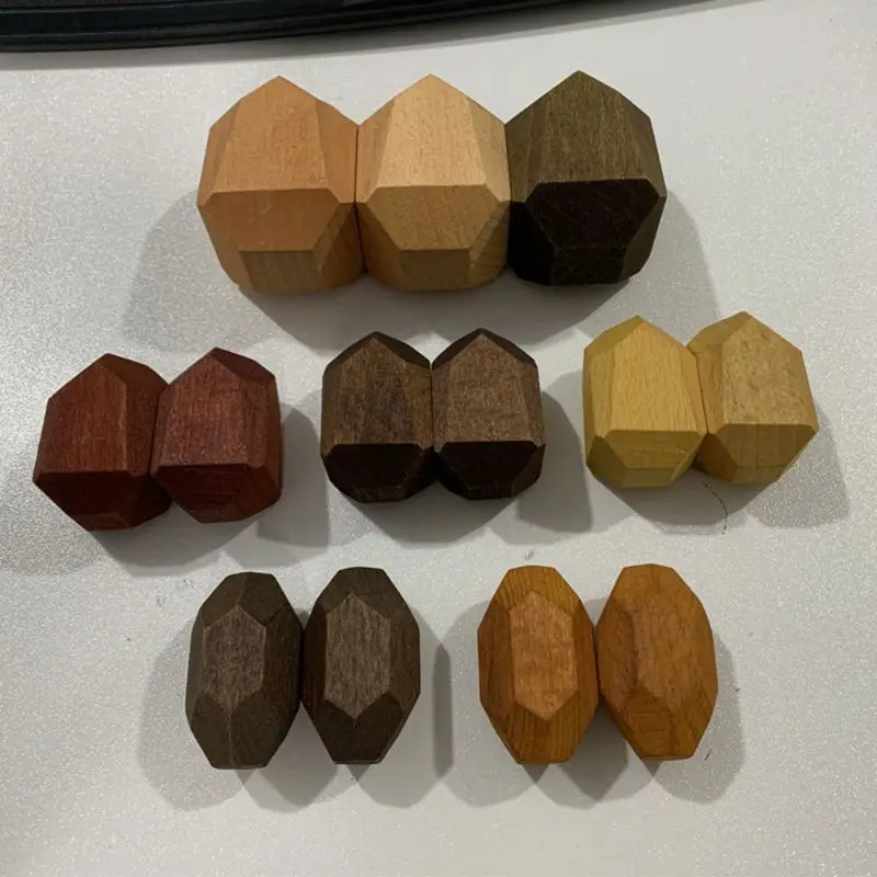 

15 Pcs Children Wooden Colored Stone Stacking Game Building Block Kids Creative Educational Toys