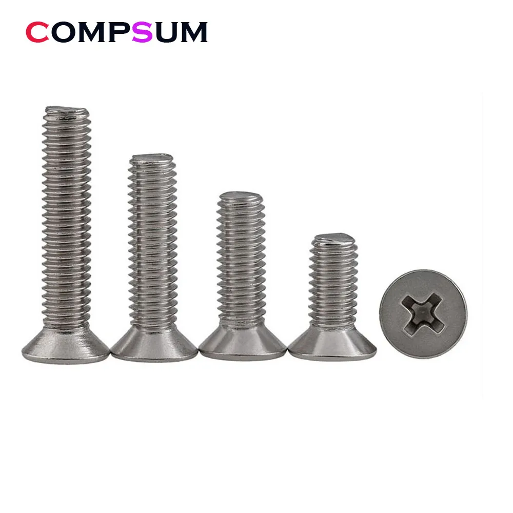 M4 M5 M6 Compsum Stainless Steel 304 Phillips Flat Countersunk Head Micro Machine Screw Gb819 Din965 M1 M1.2 M1.4 M1.6 | Обустройство