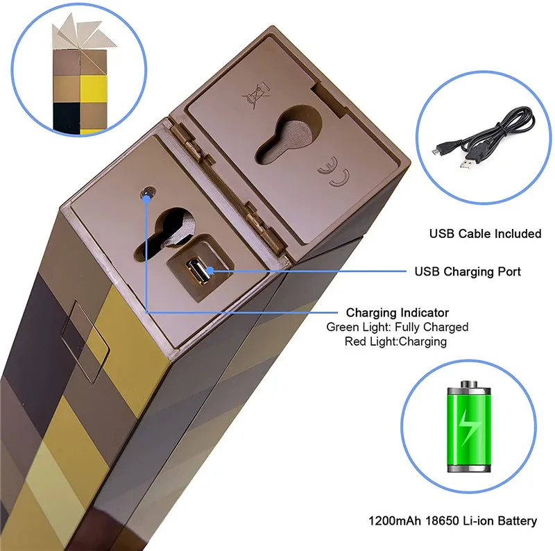 11.5 Inch Brownstone Torch For Living Room Home Party Decor Usb Rechargeable Night Light Decoration Led Lamp | Освещение