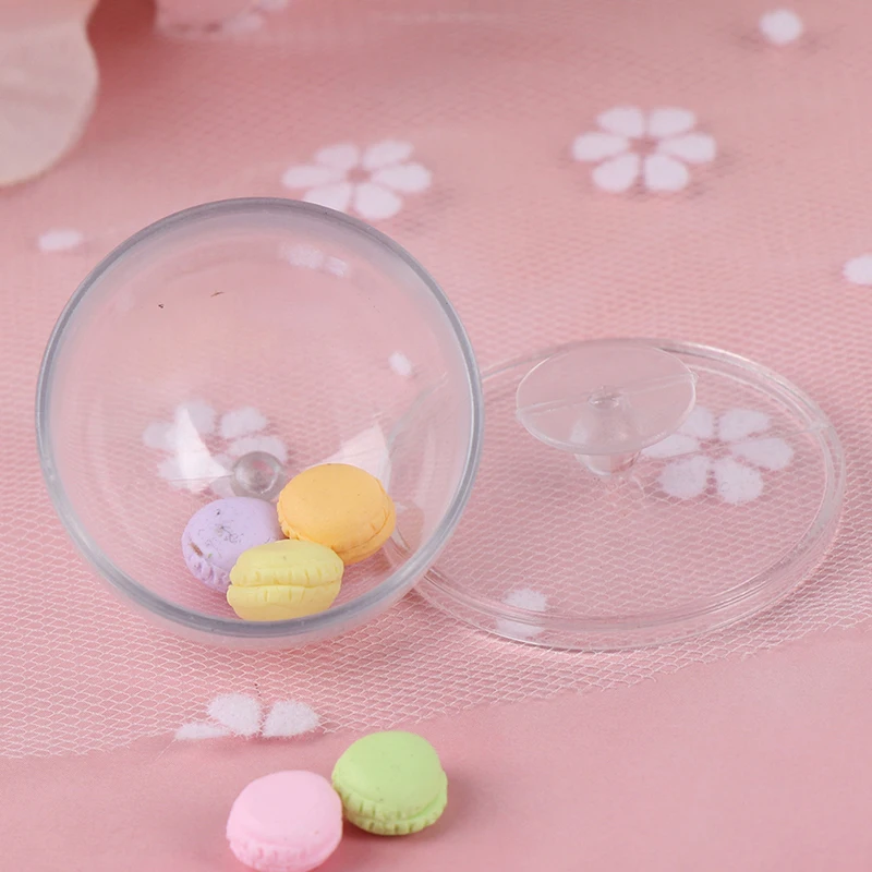 

Прозрачный стеклянный поднос для десертов, фруктов, Миниатюрные аксессуары для кукольного домика 1:12, прозрачная десертная тарелка + 5 макар...