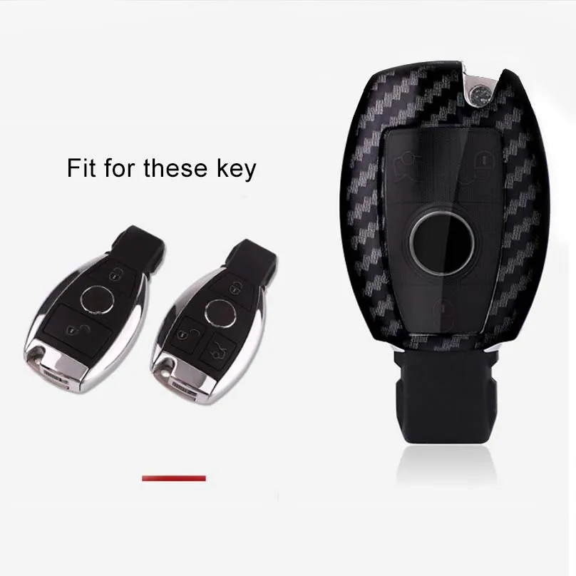 Чехол для ключей из поликарбоната и ТПУ чехол углеродного волокна Benz Mercedes A B R G Class
