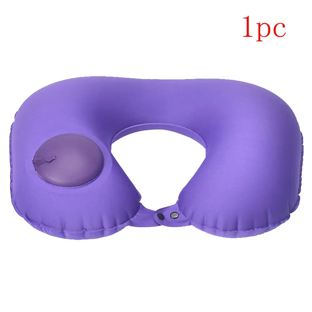 purple 1pc 1/3Pcs Inflatable Cervical Pillow Outdoor Inflatable Pillow Travel Air Pillow Sex U Shape Neck Pillow Earplugs Eyemask - Цвет: purple 1pc