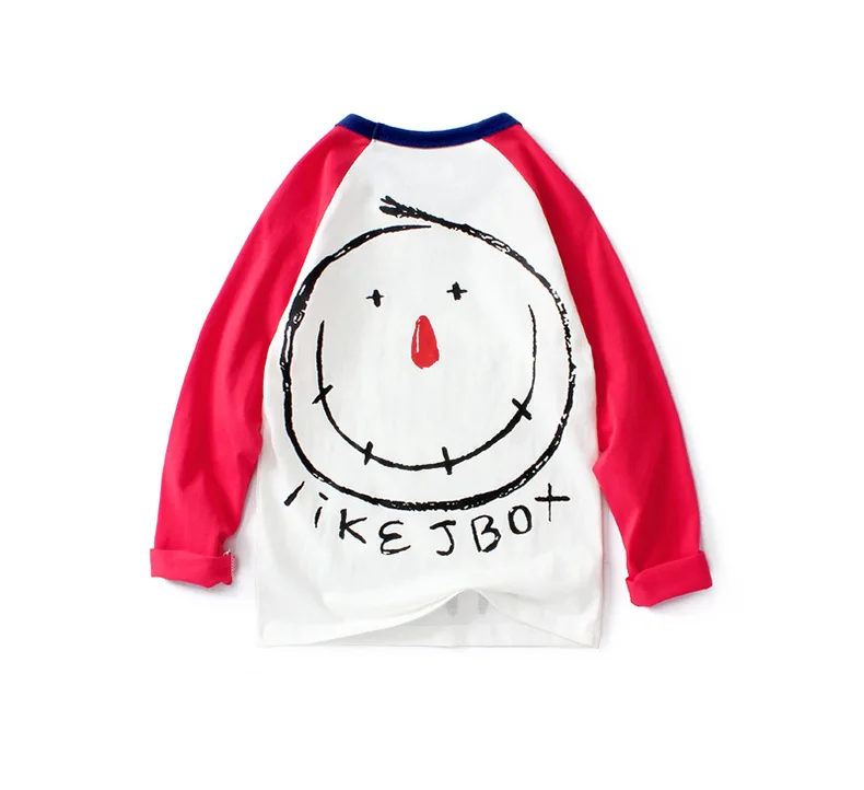 

Spring And Autumn New Fashion Girl's Long Sleeve T-shirt Raglan Contrast Tops