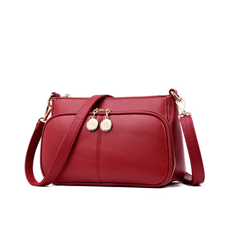 Роскошные кожаные сумки Bolsas De Mujer, женские сумки, дизайнерские маленькие сумки через плечо для женщин, женские ручные сумки, кошельки - Цвет: RED