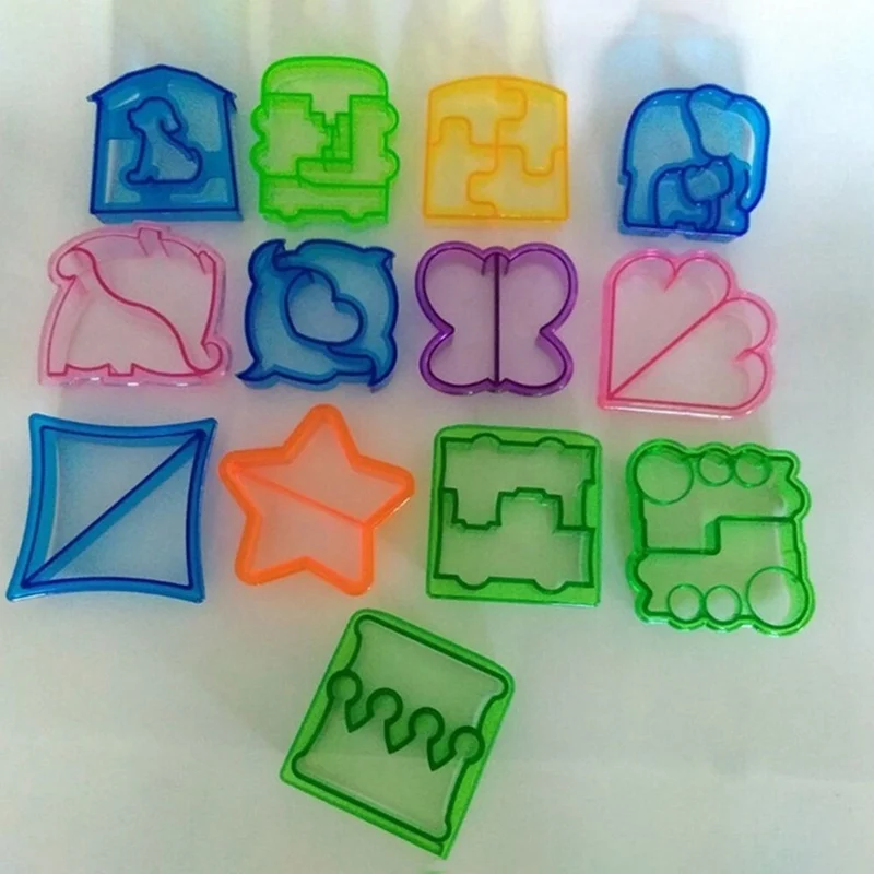 13 Shaps Sandwich Cutter Cake Toast Mold Dinosaur Elephant Dog Shapes For Kids Bento Lunch Cookie Bread Presses Set | Дом и сад