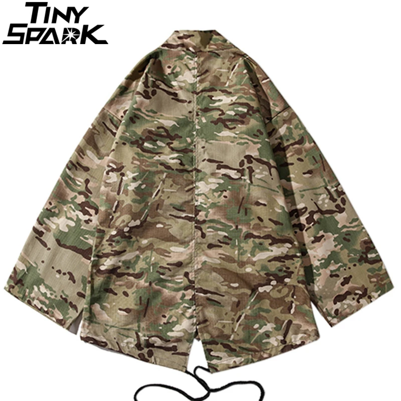 2019 Мужская камуфляжная куртка в японском стиле уличная ретро одежда кимоно Harajuku