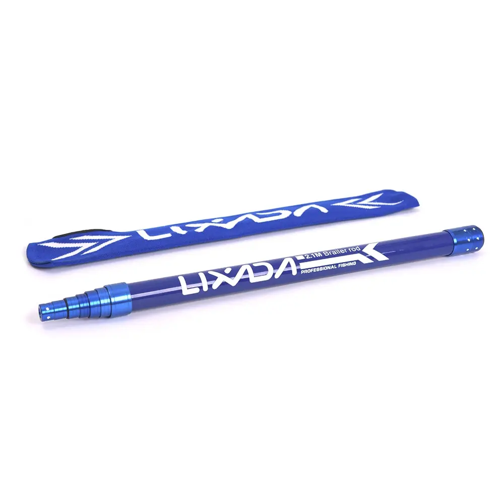 Lixada 2.1M Fishing Net Rod New Telescopic Extension Carbon Fiber Brail Handle Tackle | Спорт и развлечения