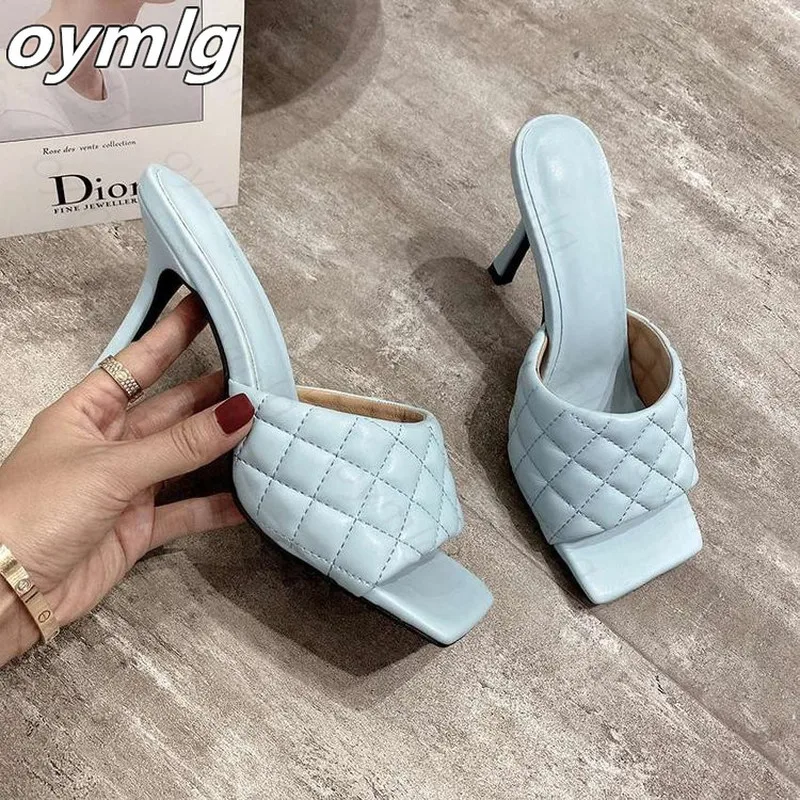 2021 новые женские сандалии с квадратным носком на тонком высоком каблуке 9 см