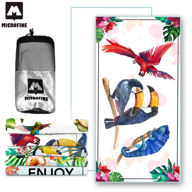 Пляжное полотенце Microfine из микрофибры большого размера быстросохнущее