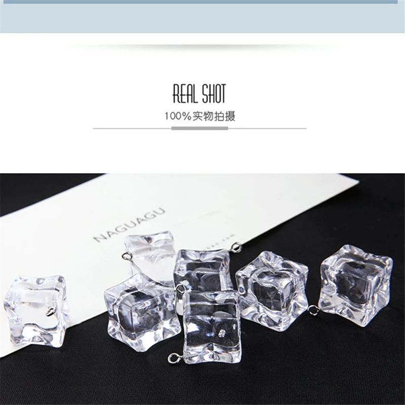 6 шт. необычное геометрическое квадратное ожерелье кулон модный кубик льда