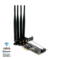 pc wifi adapter ngff m 2 key b and key a to pcie x1 network card with sim card slot 5dbi wifi antenna for 3g4g module wifi card