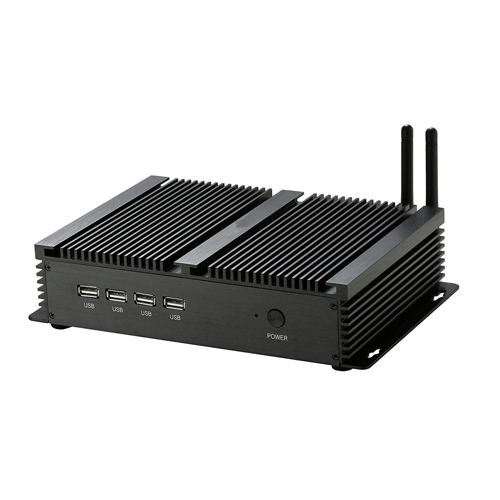 Безвентиляторный промышленный компьютер 2 * lan Мини ПК с ОС Windows XP/7/10 Intel i5 3317U 1037U 1007U