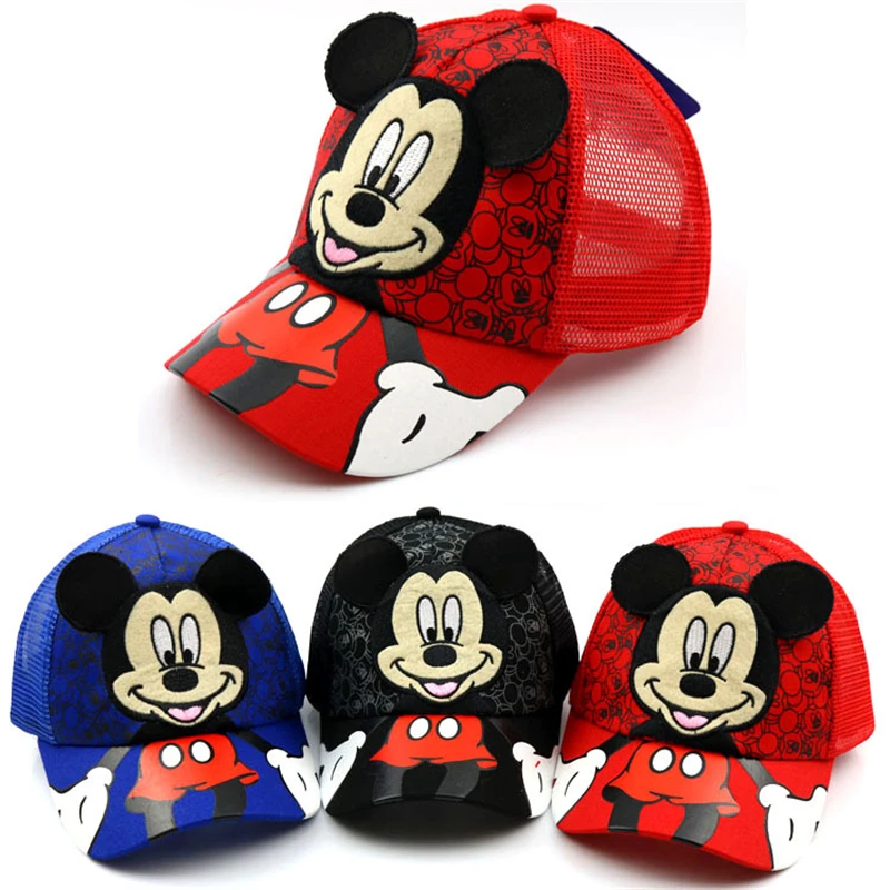 Baby Hat Cartoon Baseball Mickey Kids Boys and Girls Black White Adjustable Caps Outdoor Sunscreen | Детская одежда и обувь