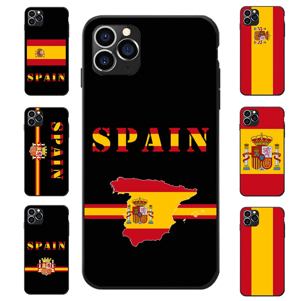 

For iPhone 6 7 8 S XR X Plus 11 Pro Max spain National Flag Coat Of Arms Theme Soft TPU Phone Cases Cover Image Logo