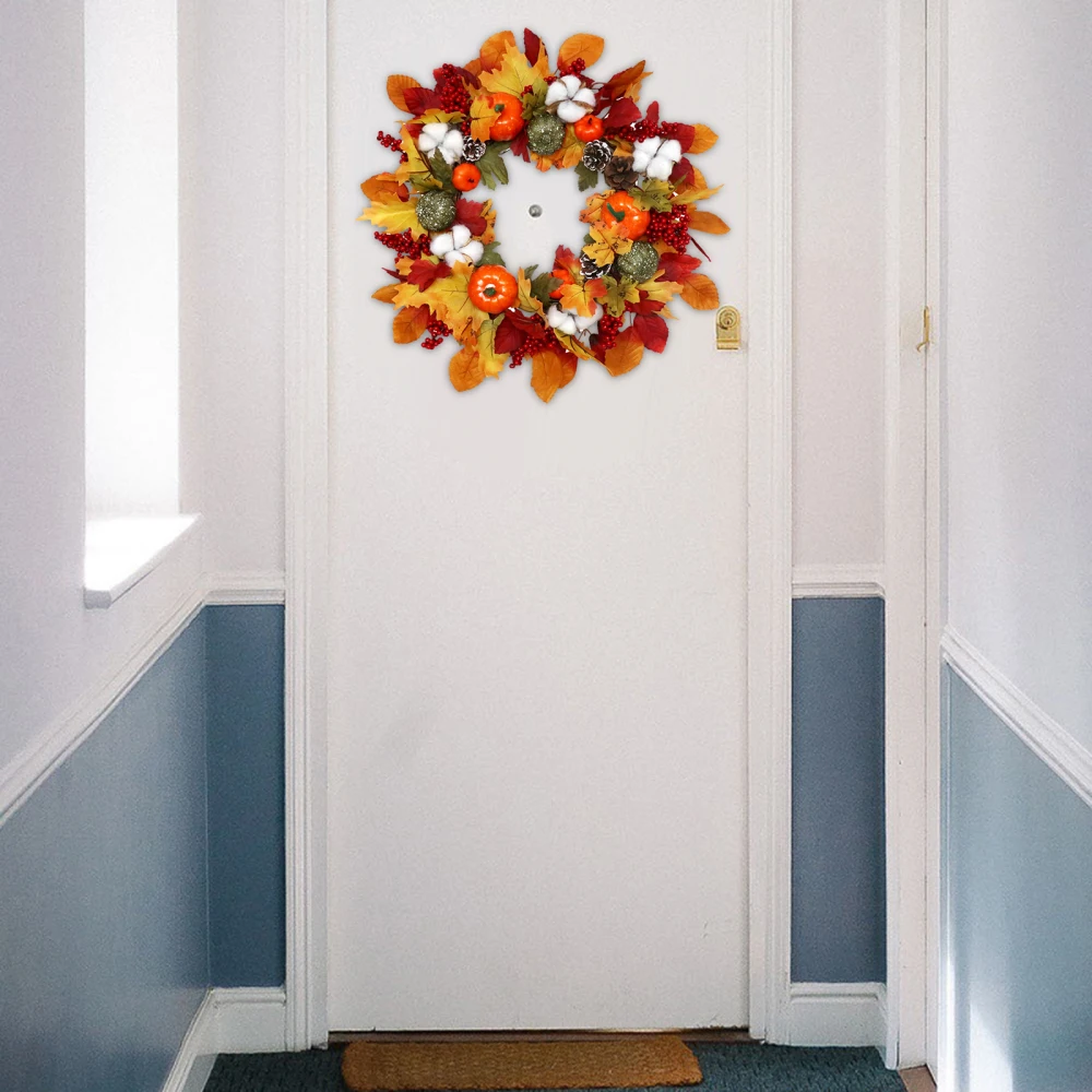 

Wreath Artificial Wreaths Party Decoration 45cm Maple Leaf Door Wall Hanging Home Simulation Garland