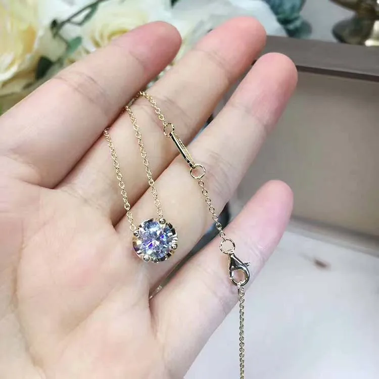 Модные один подвески из ожерелья циркона известный бренд 925 серебро одна камня