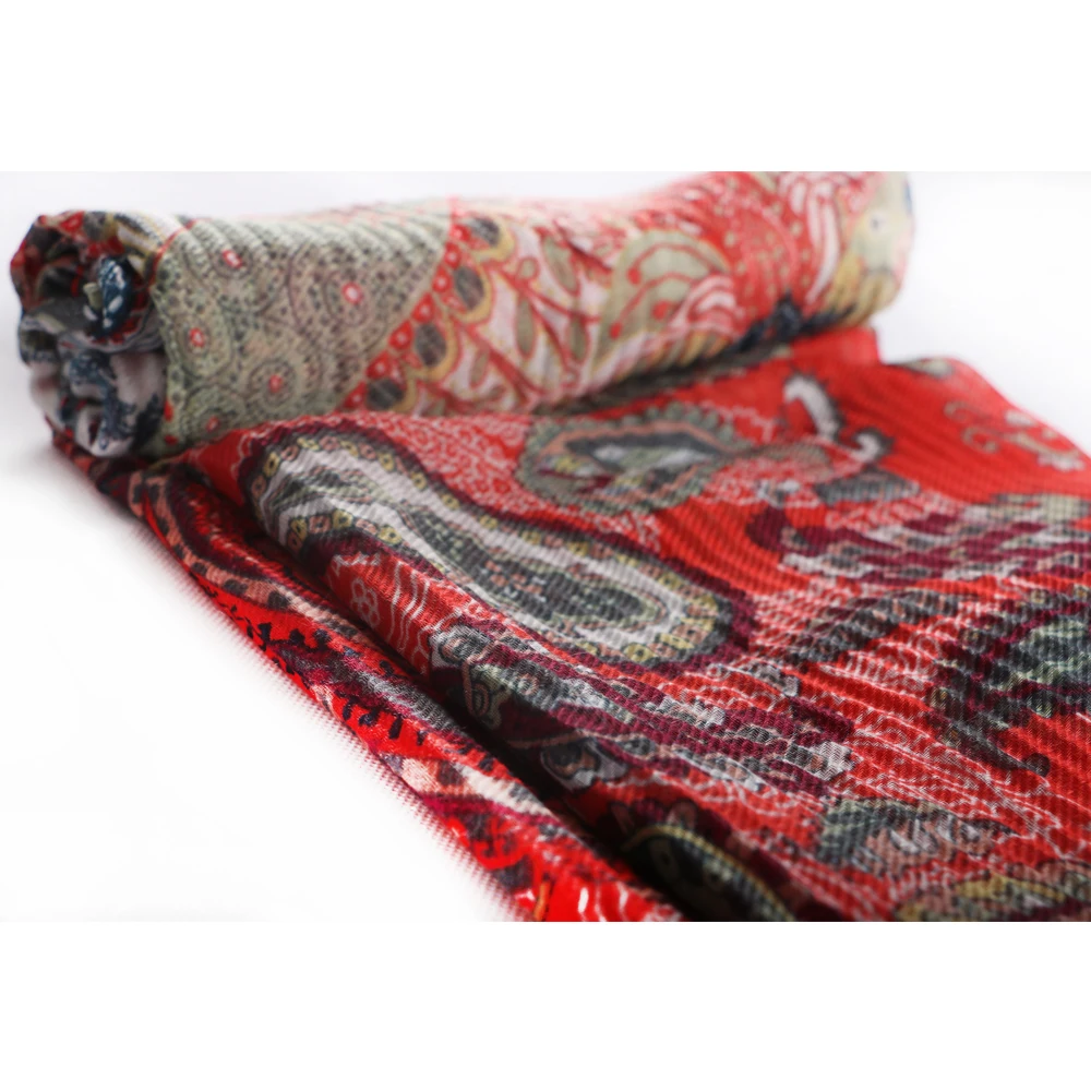 Новинка женский шарф с принтом морщинка пузырьковый хлопковый мусульманский