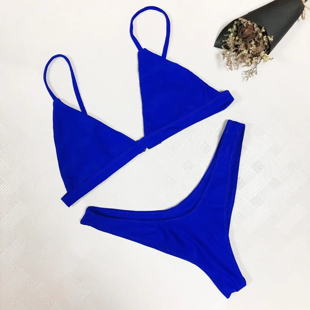 

Sexy Push Up Quick Drying No Padded Wireless Swimsuit Bikini Set Beachwear