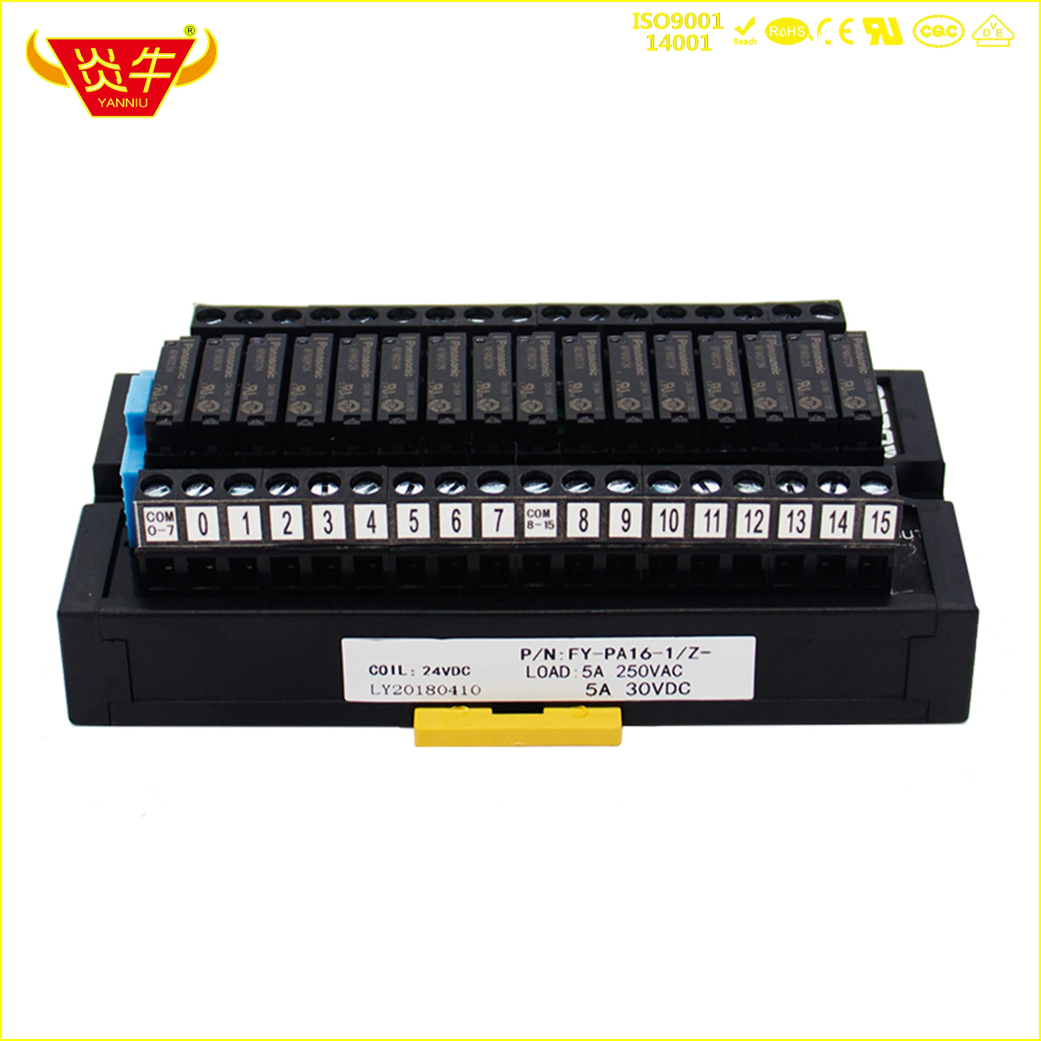 Panasonic APAN3105 APAN3112 APAN3124  Slim relay  16 channel DIN Mounted relay module  Industrial control  for PLC  YANNIU