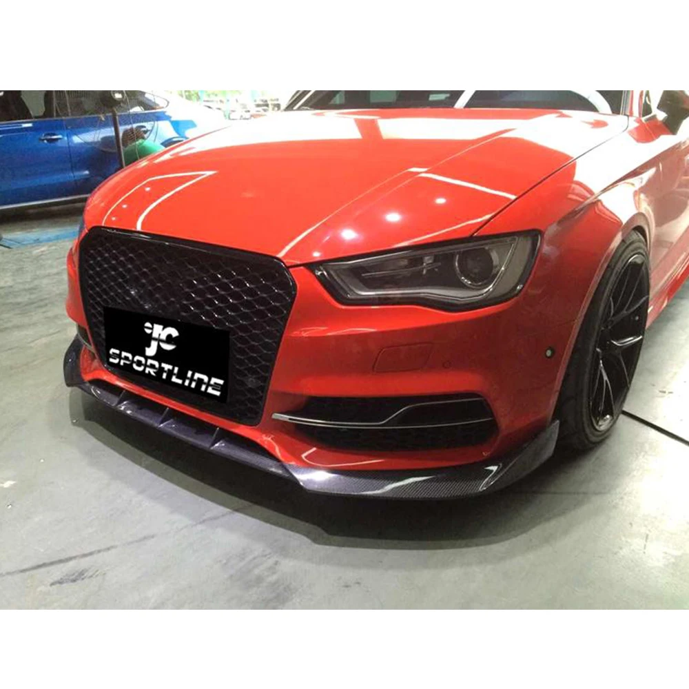 Углеродное волокно передний бампер спойлер подбородка спойлер сплиттеры для Audi S3 седан 4-дверь 2013