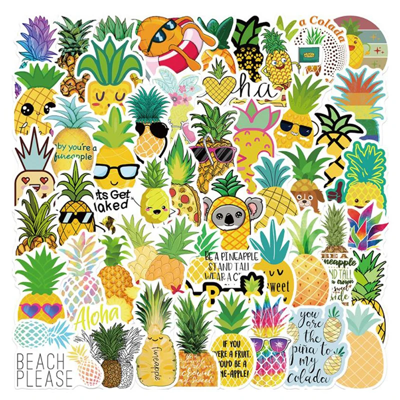 

50Pcs Cartoon Fruits Pineapple Graffiti Sticker Guitar Car Skateboard Sticker