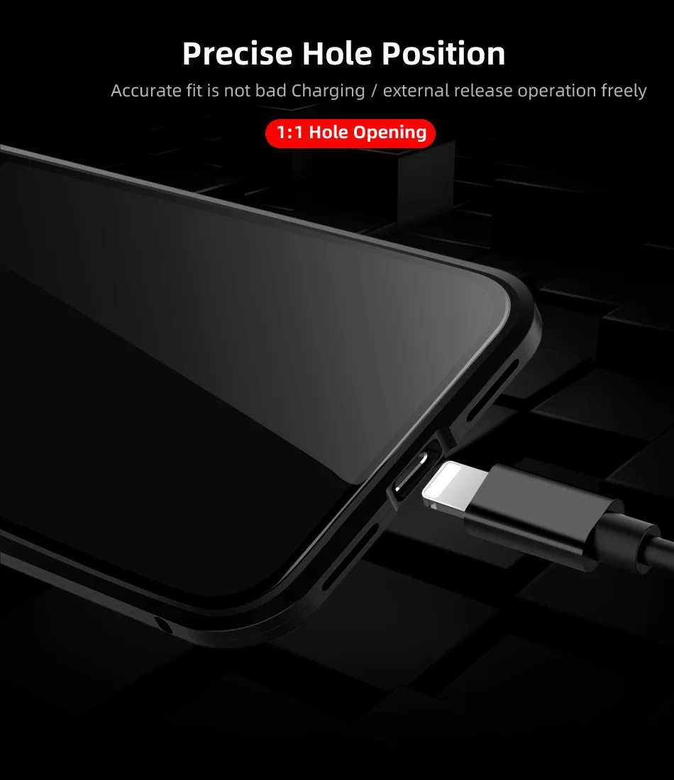 Защитный Магнитный чехол из закаленного стекла для iPhone 11, 11pro, XS MAX, XR, X, противоскользящий магнит, металлический бампер для iPhone 8, 7, 6, 6S Plus