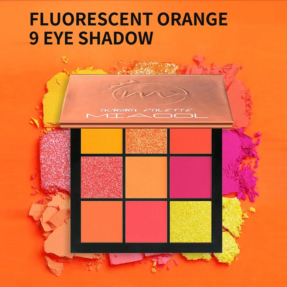 Девять цветов флуоресцентные оранжевые тени для глаз Палитра симфония звезда