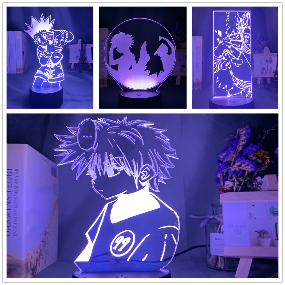 Hunter X ночные светильники фигурки героев Hisoka GON · FREECSS Killua Zoldyck набор игрушек модель