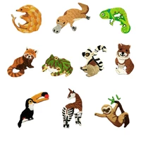 1 piece pangolin raccoon lizard deer parrot patch boy clothing patches backpack decoration small applique small iron on patch