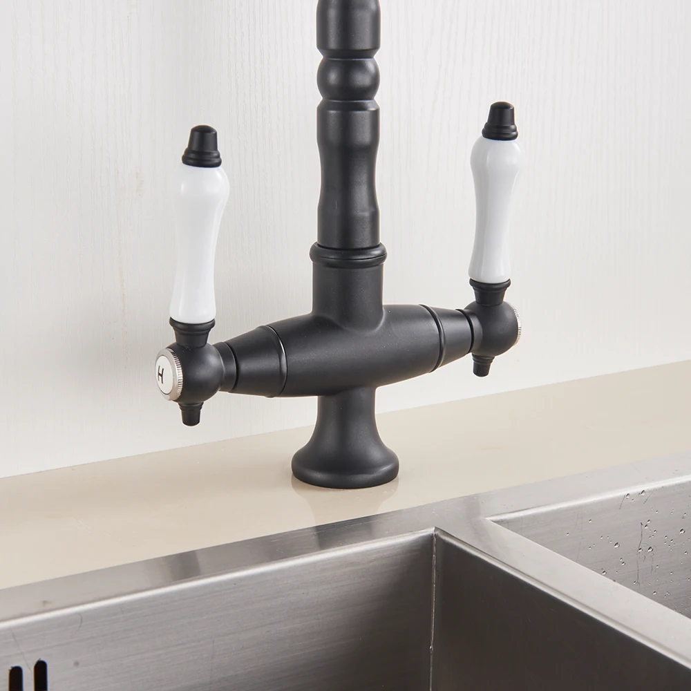 Кухонный смеситель с двойной керамической ручкой настенный кран из латуни для