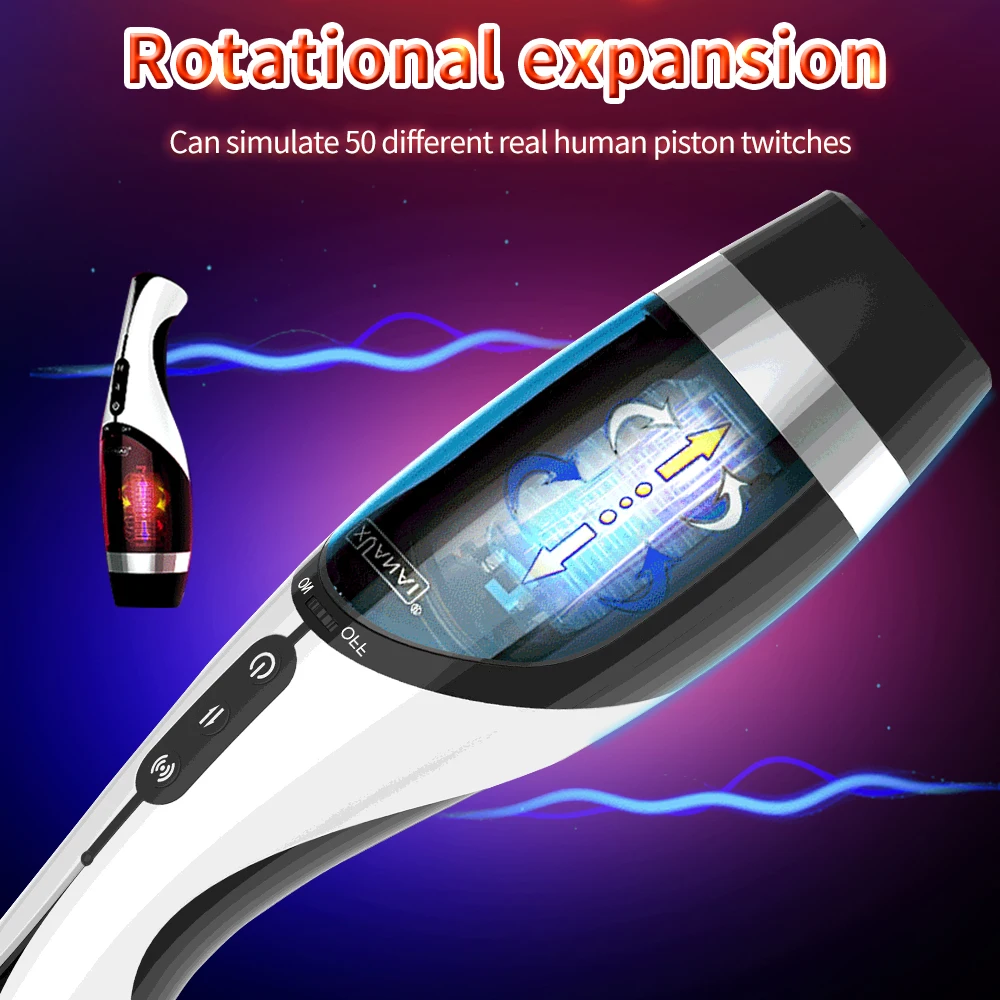 Automatic Telescopic Rotation Male Masturbator Cup Blowjob Heating Dildo Massager Realistic Vagina Sex Machine Toys for Man | Красота и