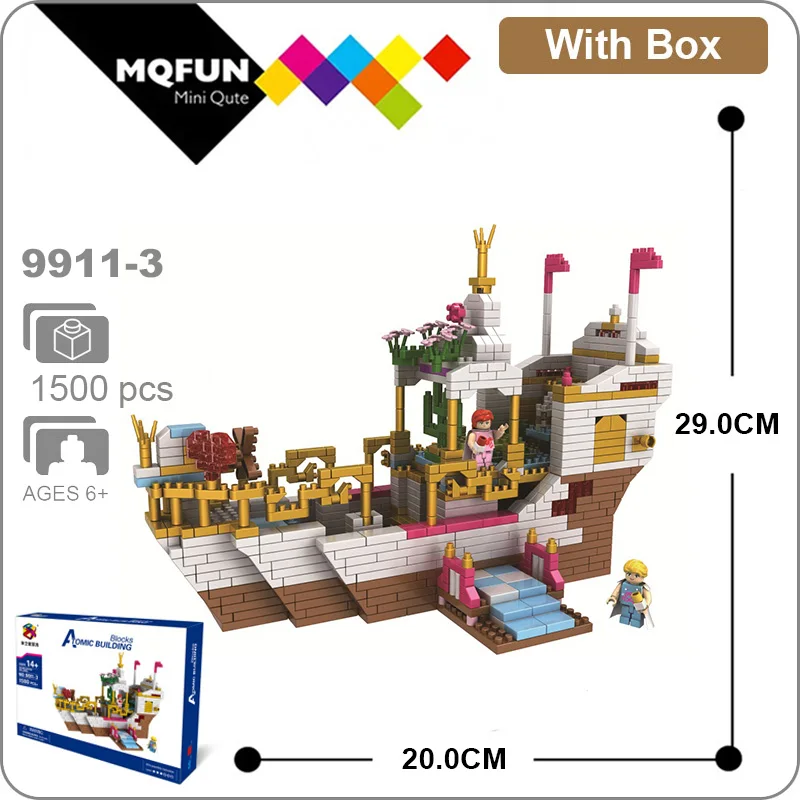 

PZX Mini Blocks Plastic Building Toy Beautiful Castle ship Model brinquedos corsair Educational Kids toys for Children Gift