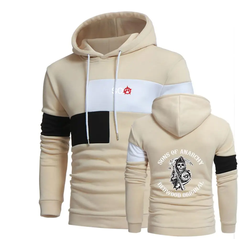 

NEW Sons Of Anarchy Fashion Men Hoodies Autumn Male SAMCRO Pullover Casual Style Splice Men's Sport Unisex Sweatshirts Tops