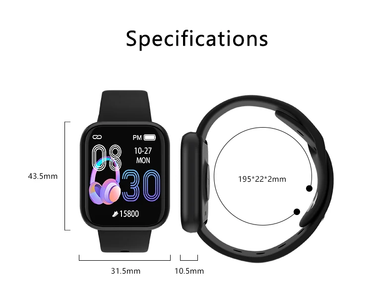 Новинка, смарт-часы с сенсорным экраном, Bluetooth, браслет, спортивная мода, фитнес, пульсометр, трекер, браслет для мужчин и женщин