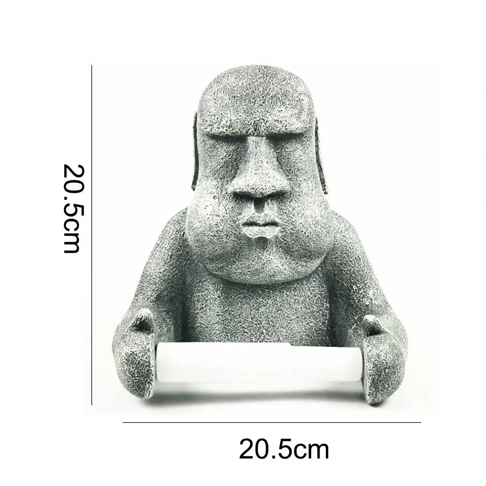

Creative Tissue Holder Easter Island Moai Design Wall Mounted Toilet Roll Paper Rack Durable Storage Supplies For Bathroom