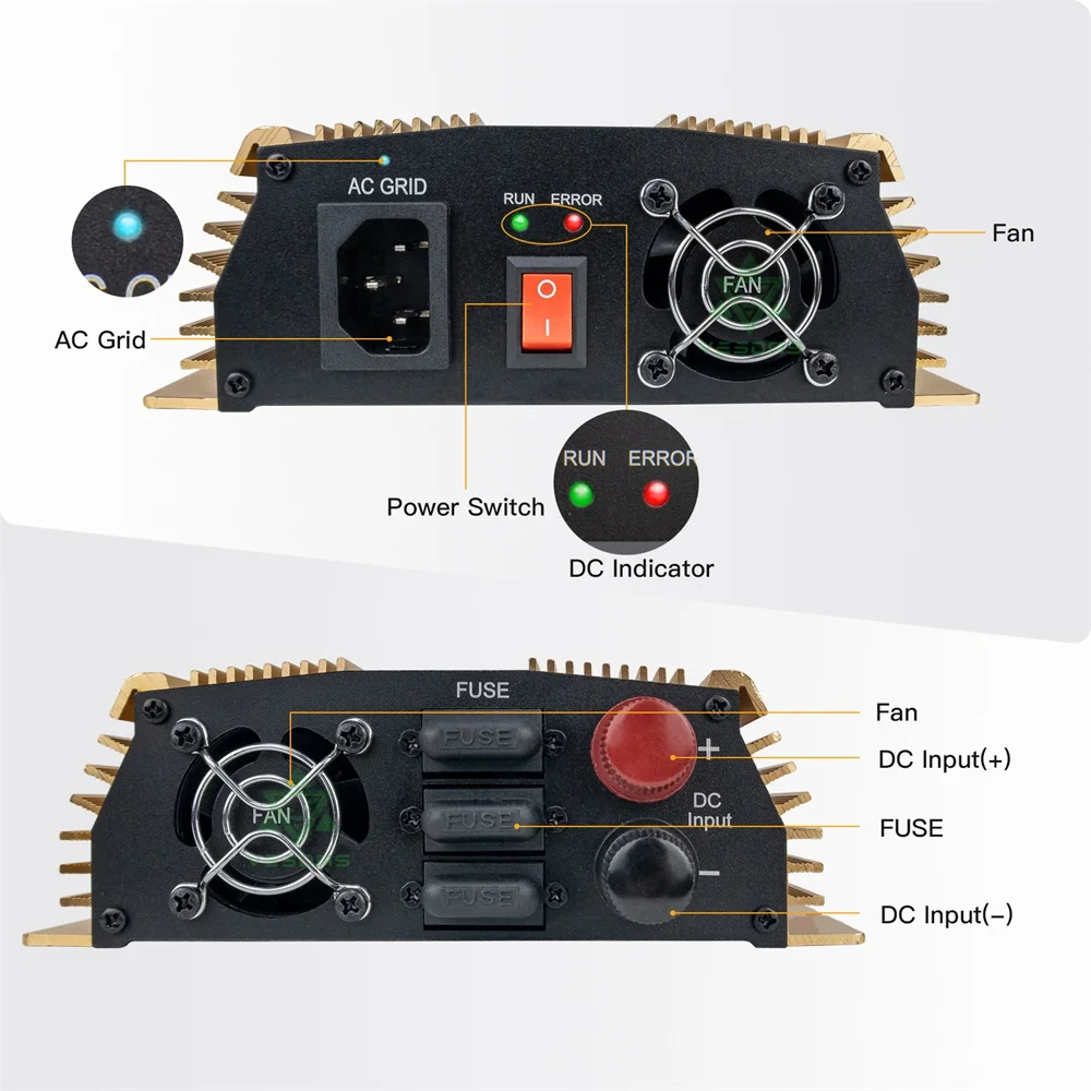 Инвертор Inversor on grid инвертор немодулированного синусоидального сигнала 1000 Вт MPPT 18