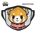 Черная дышащая многоразовая маска для рта Aggretsuko Retsuko Anime Haida Rage Japan Agretsuko Metal