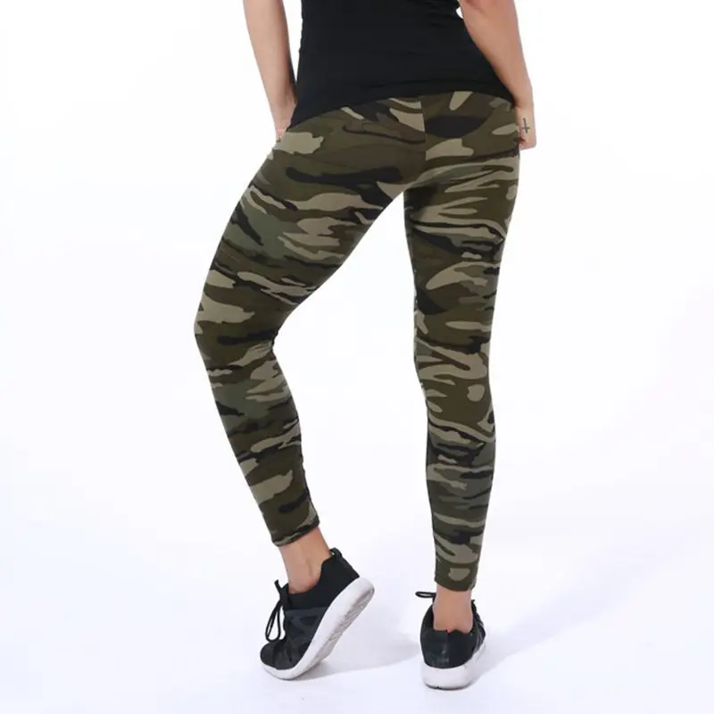 Женские камуфляжные леггинсы с высокой талией и принтом в полоску эластичные