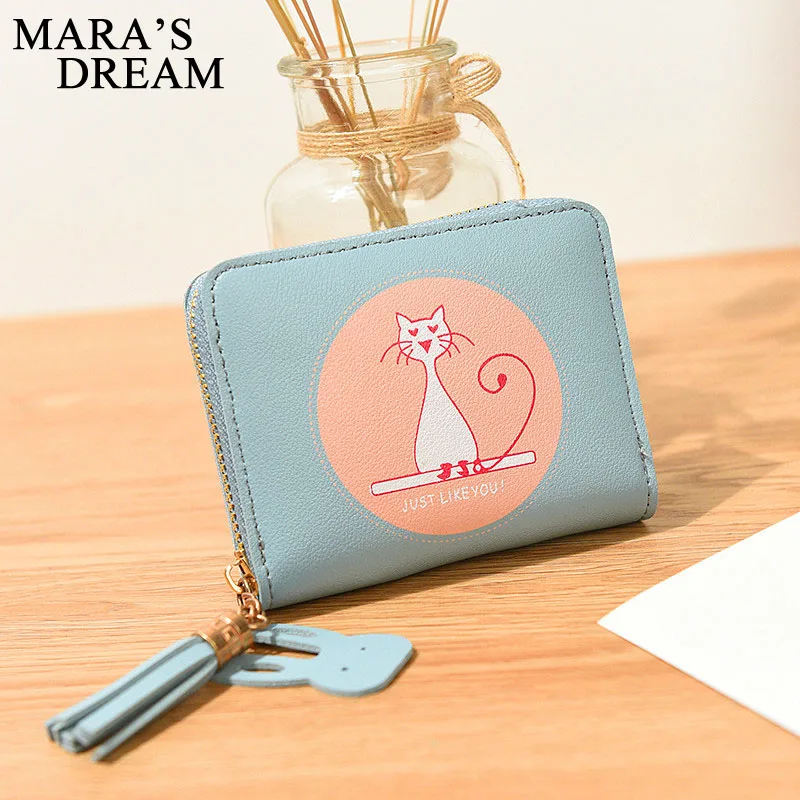 Mara's Dream 2019 New Ladies Cat Coin Purse Short Zipper Bag Cute Fashion Small Fresh Korean Student Wallet | Багаж и сумки