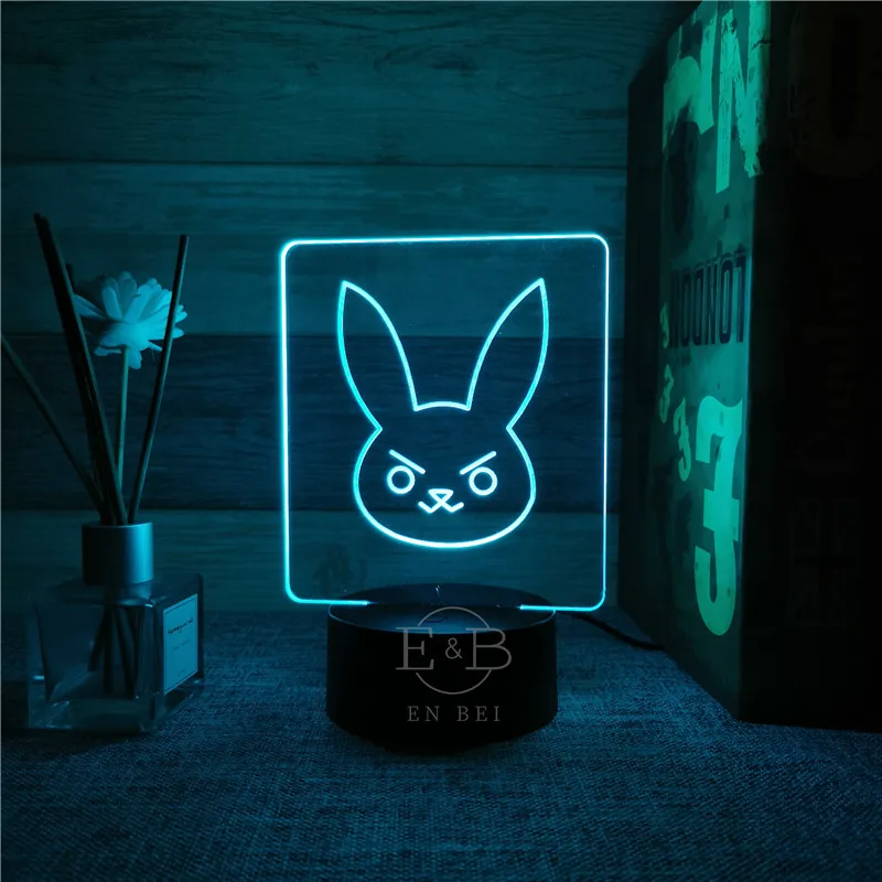 

RGB Remote LED Light Dva Bunny Art Sign Bedroom Decoration Night Lamp Home Party Holiday Decor Personalized Gift