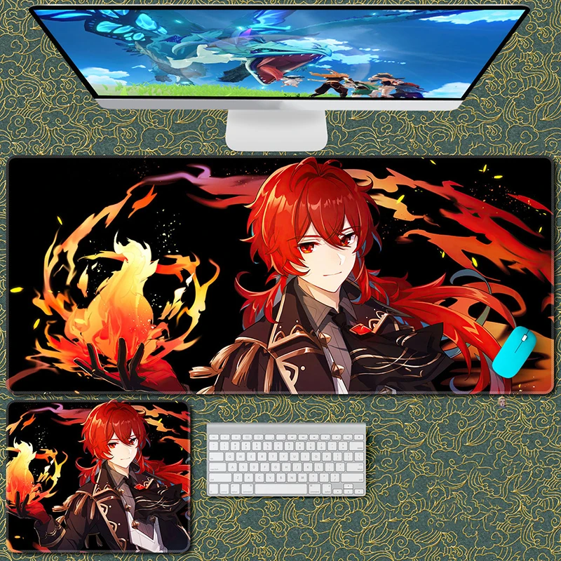 Новинка игровой коврик для мыши Genshin Impact Эргономичный резиновый под джинсу Лизы