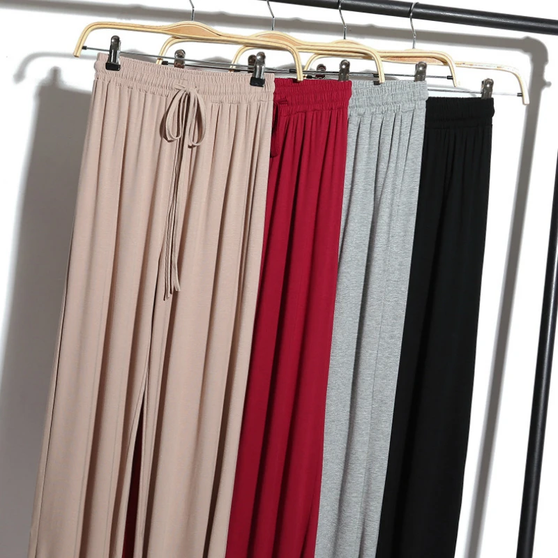 Женские брюки до щиколотки с высокой талией широкие весенние свободные