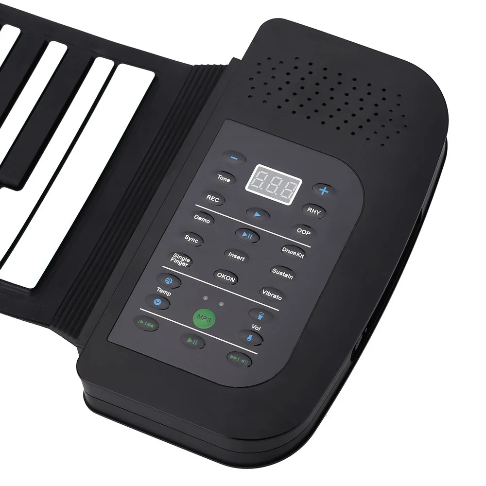 

Portable Silicone Flexible Roll Up Piano Foldable Keyboard Hand-rolling Piano with Sustain Pedal (US plug)