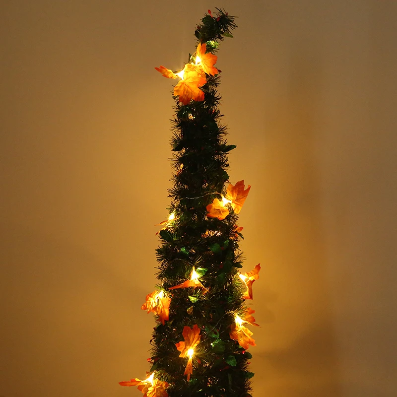 3M DIY LED Lights Autumn Artificial Maple Leaf Shaped Fall String Party Birthday Christmas Decorations For Home | Дом и сад