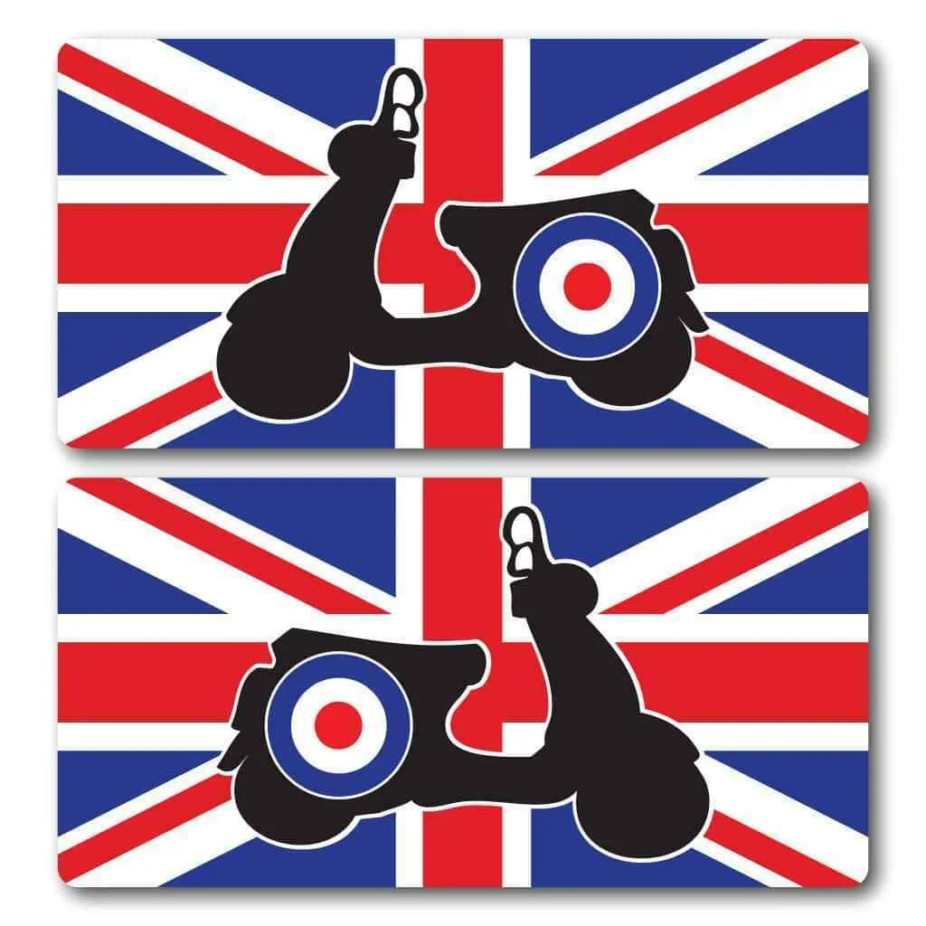 

For X2 Scooter Union Jack Flag Laminated Stickers Vespa Decals KK JDM JEEP Van Bike Offroad RV A4 Q3 Polo Deco Meterial