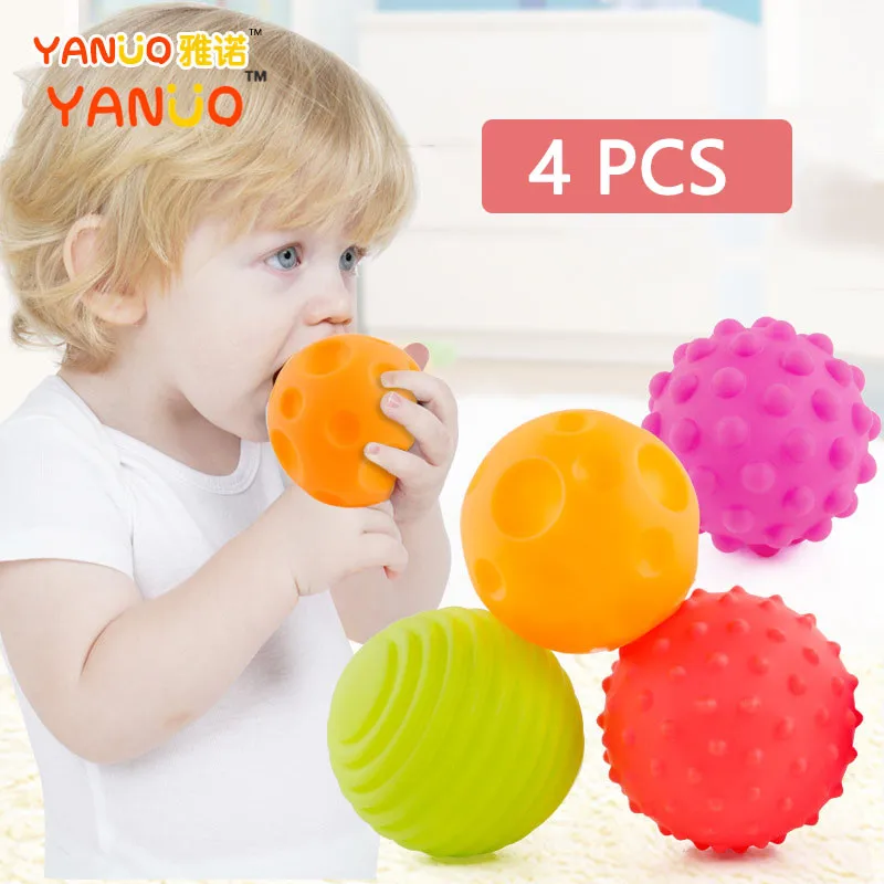 Детский игрушечный мяч, набор сенсорных игрушек для рук, массажный мяч для ребенка, развивающая тактильная игрушка для детей 0-12 месяцев