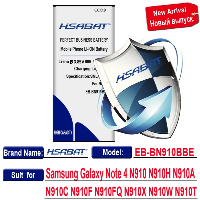 HSABAT 6950 мА/ч, Батарея для samsung Galaxy Note 2 3 4 5 1 N7000/Note2 N7100/Note3 N9000/Note4 N910C/Note5 N9200/Note Edge N9150 - Цвет: for Samsung Note 4