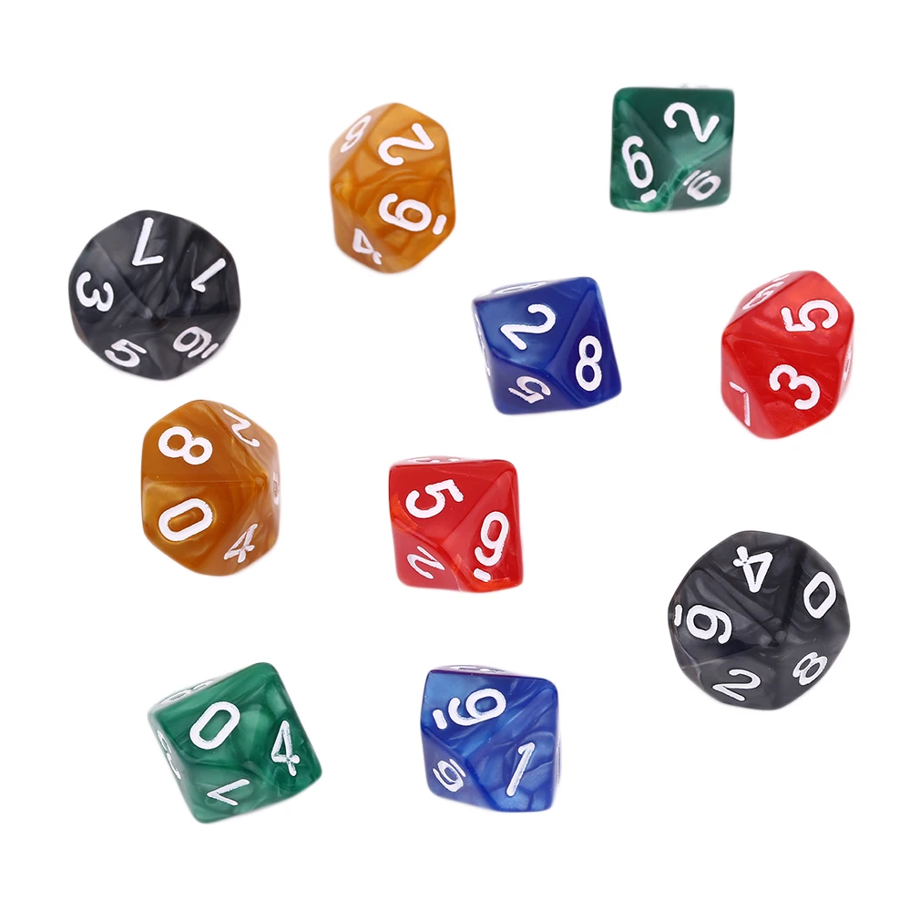 10 шт. красочные акриловые жемчужные драгоценные кубики игрушка трюк десять